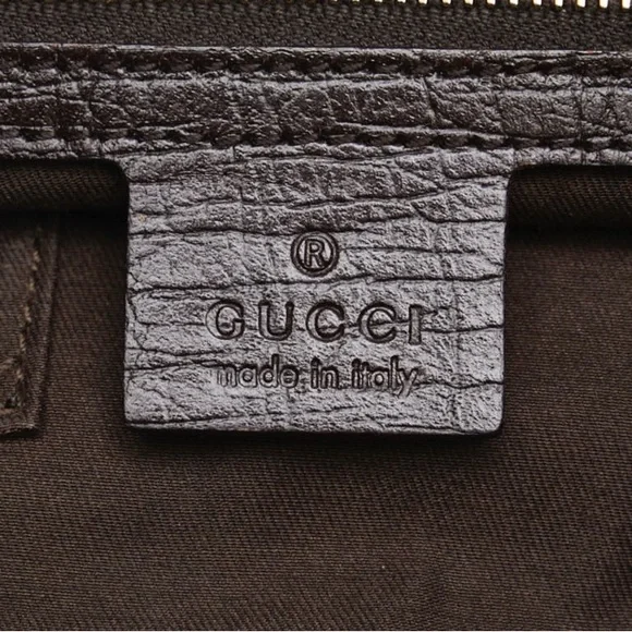 GUCCI Brown GG Sherri Horsebit Line Monogram Shoulder Tote Bag EUC - Picture 10 of 12